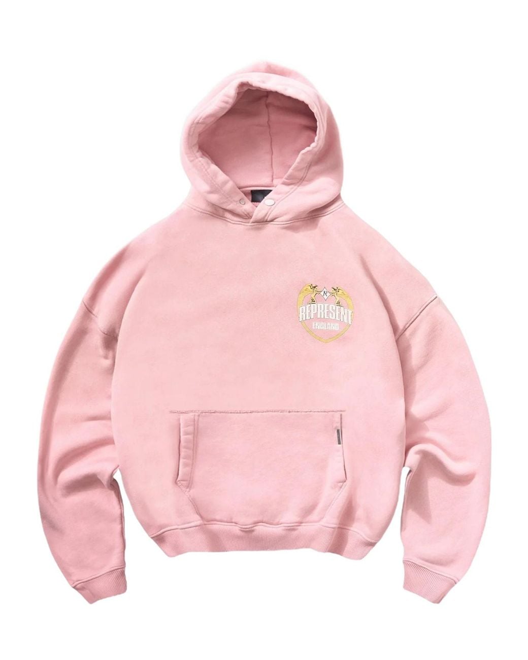 Represent Pink Long Sleeved Logo-Embroidered Hoodie for men