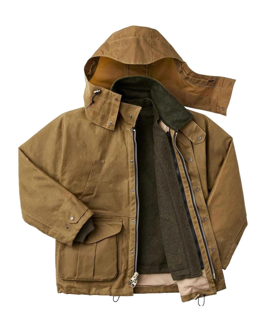 Filson Brown Press-Stud Cotton Jacket for men