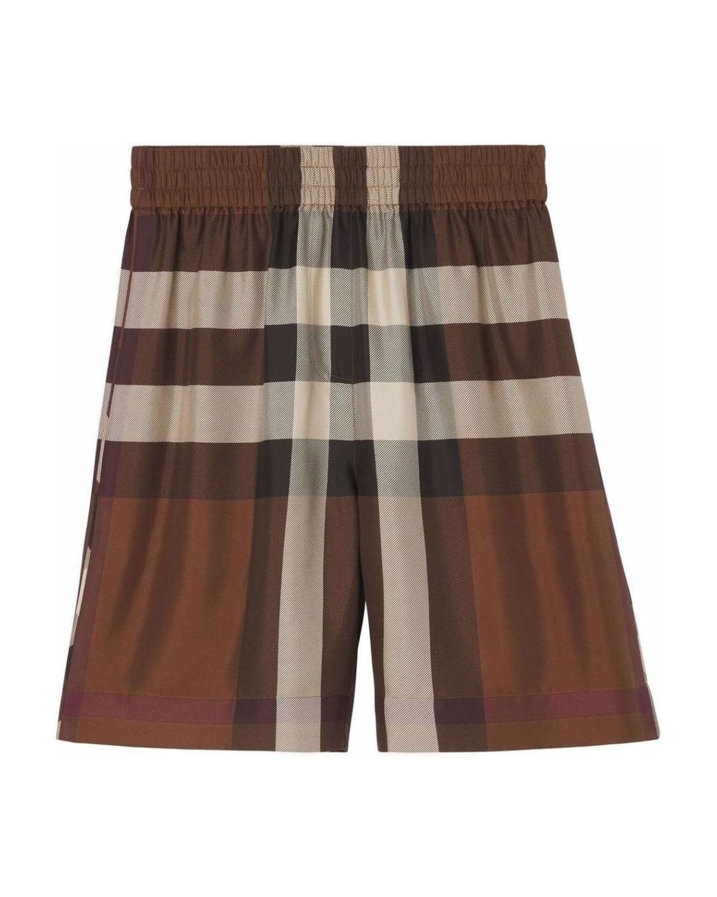 Burberry Brown Silk Check Shorts