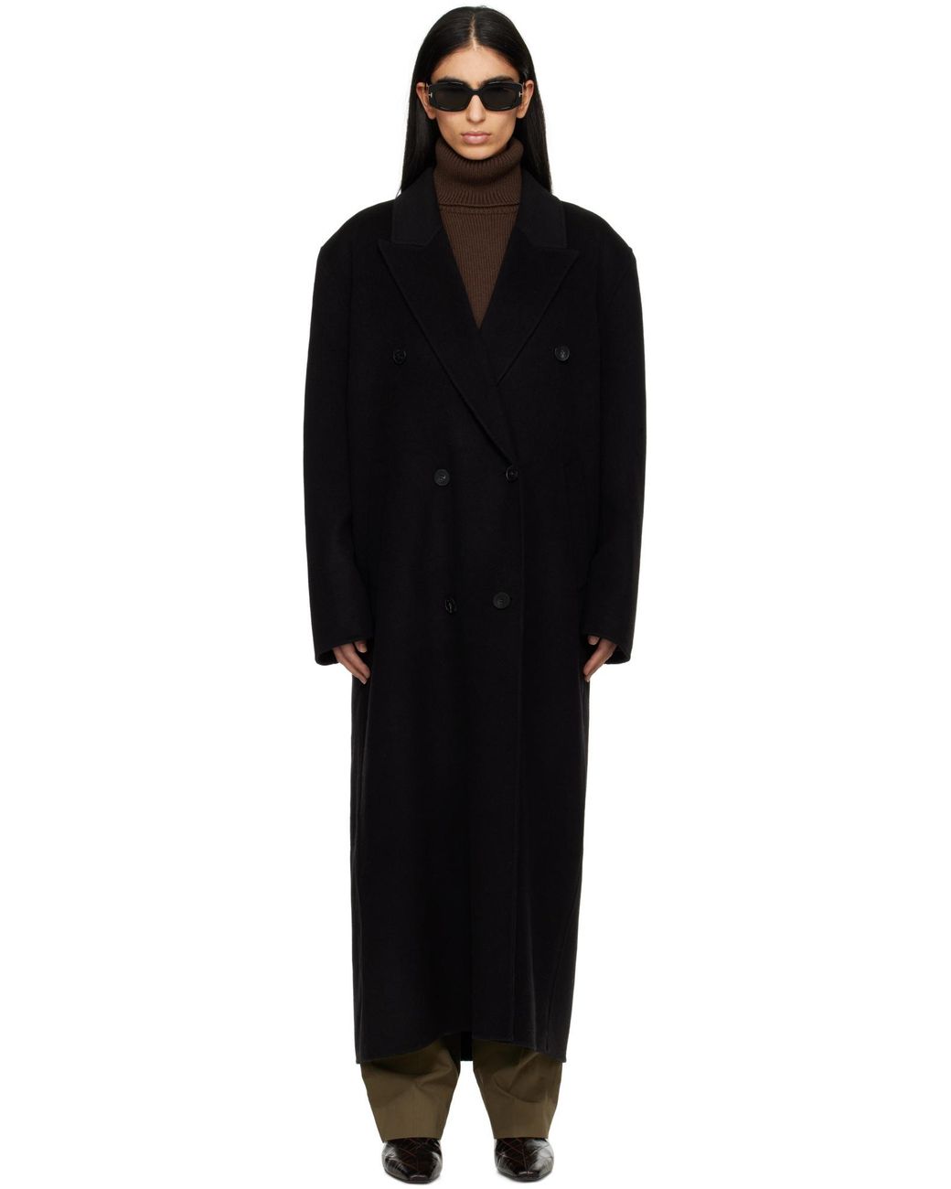 Frankie Shop Blue Gaia Double Breasted Long Sleeved Coat