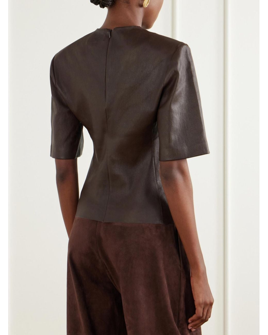 Stouls Brown Leather T-Shirt