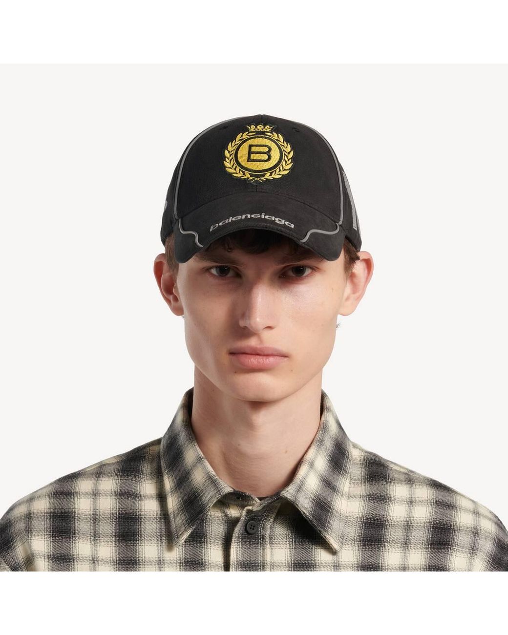 Balenciaga Black Naval Crest Cap for men