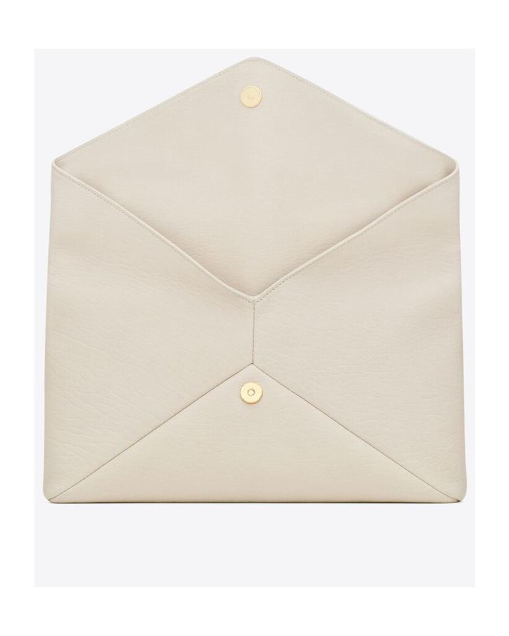 Saint Laurent Natural Cassandre Envelope Large Clutch Bag for men