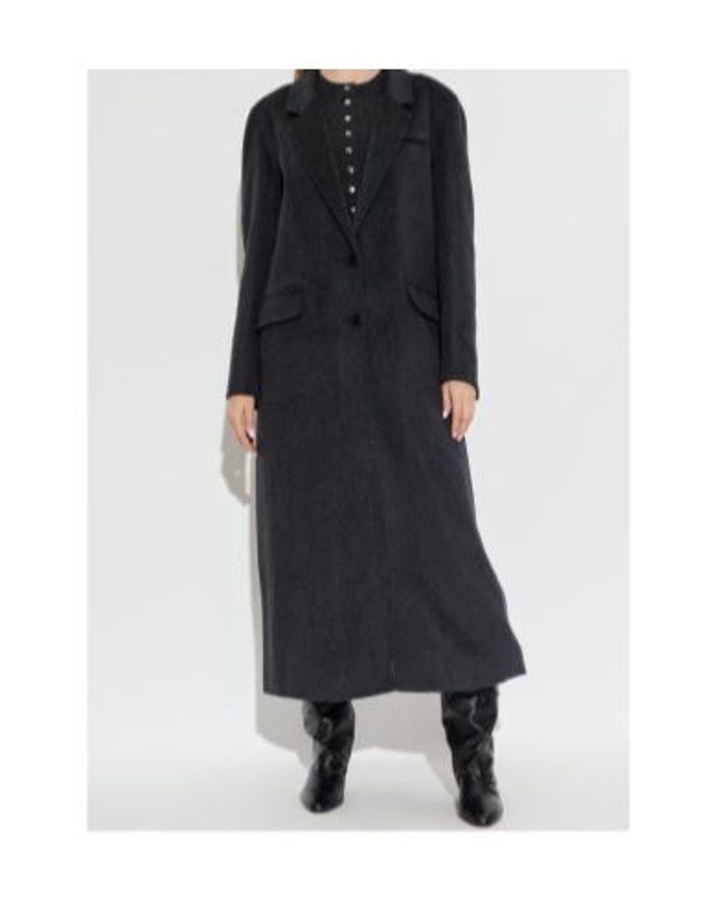 Isabel Marant Black Single-Breasted Long Coat