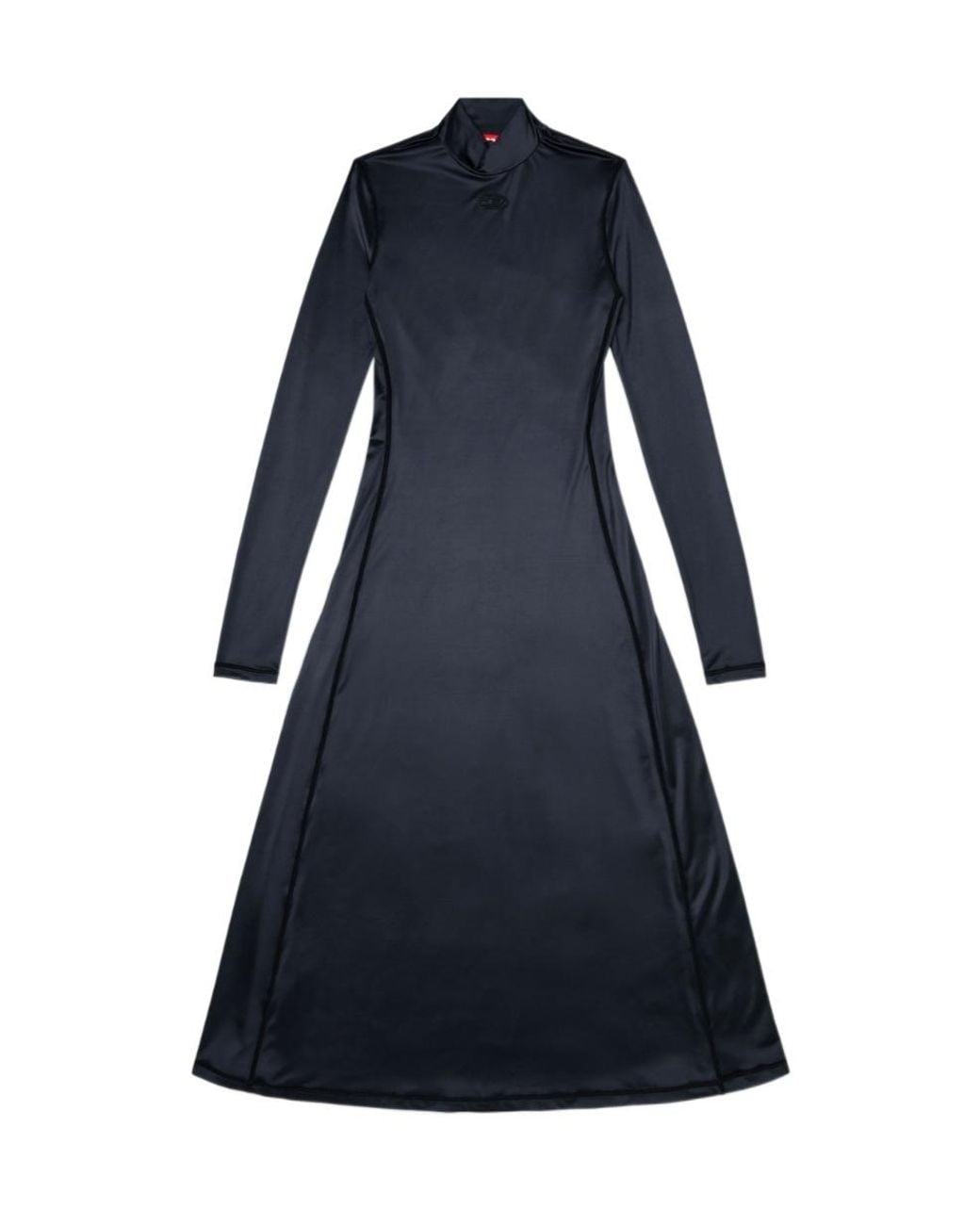 DIESEL Blue Turtleneck Fluid Midi Dress