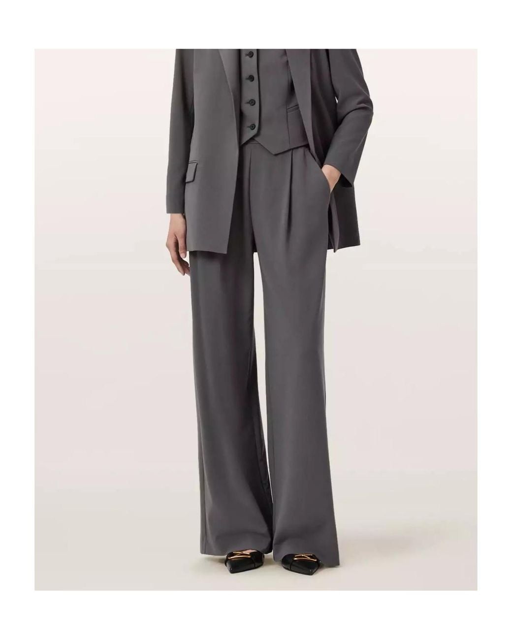 AllSaints Gray Aleida Casual Pants