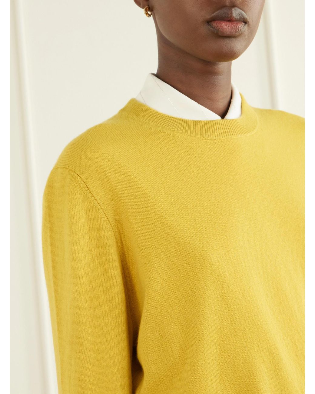 Allude Yellow Cashmere Sweater