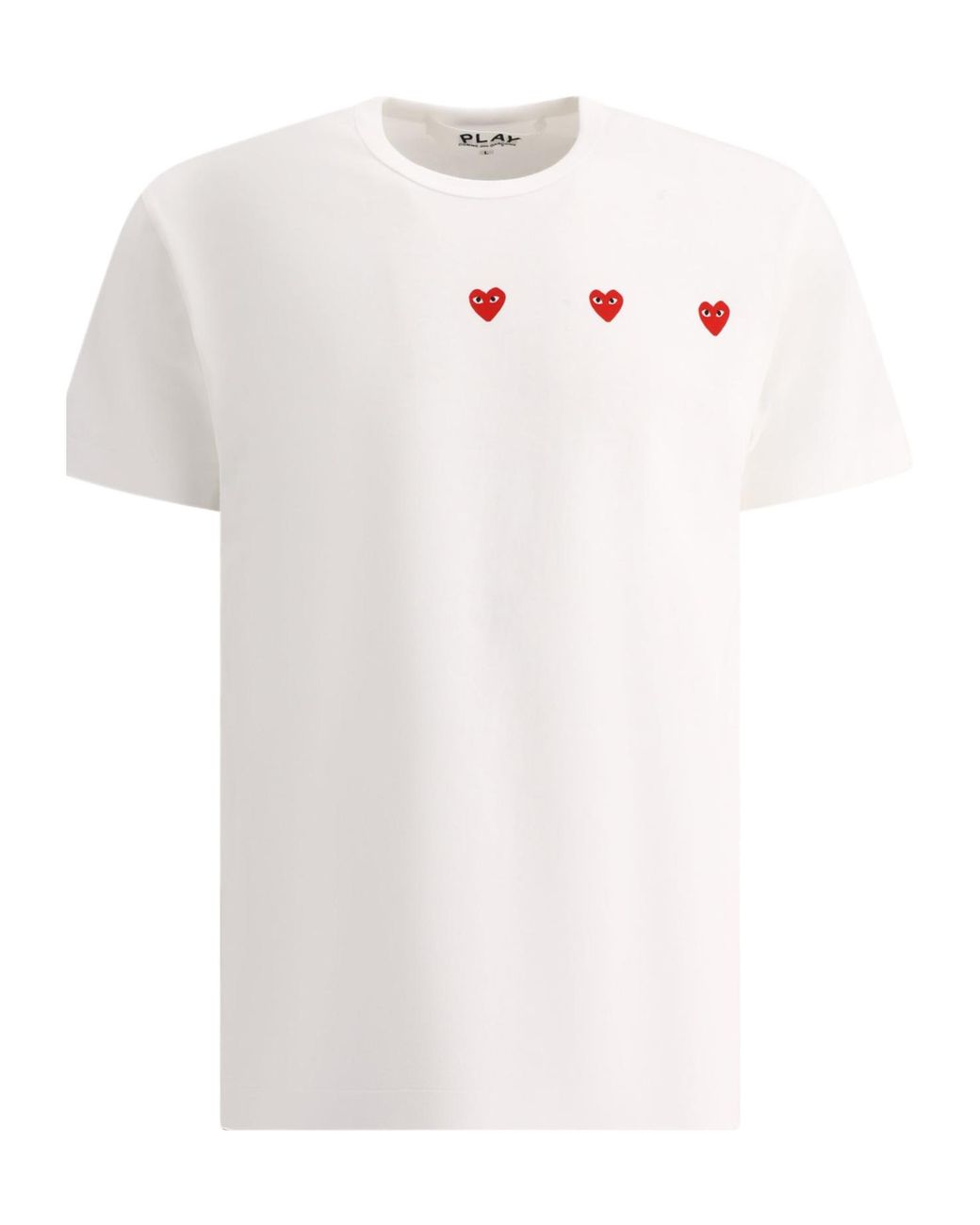 COMME DES GARÇONS PLAY White Triple Hearts T-Shirt for men