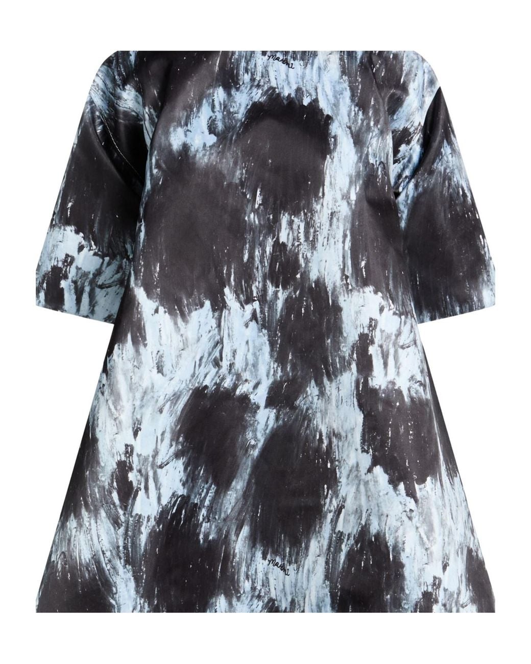 Marni Black Short Sleeves Flared Dress