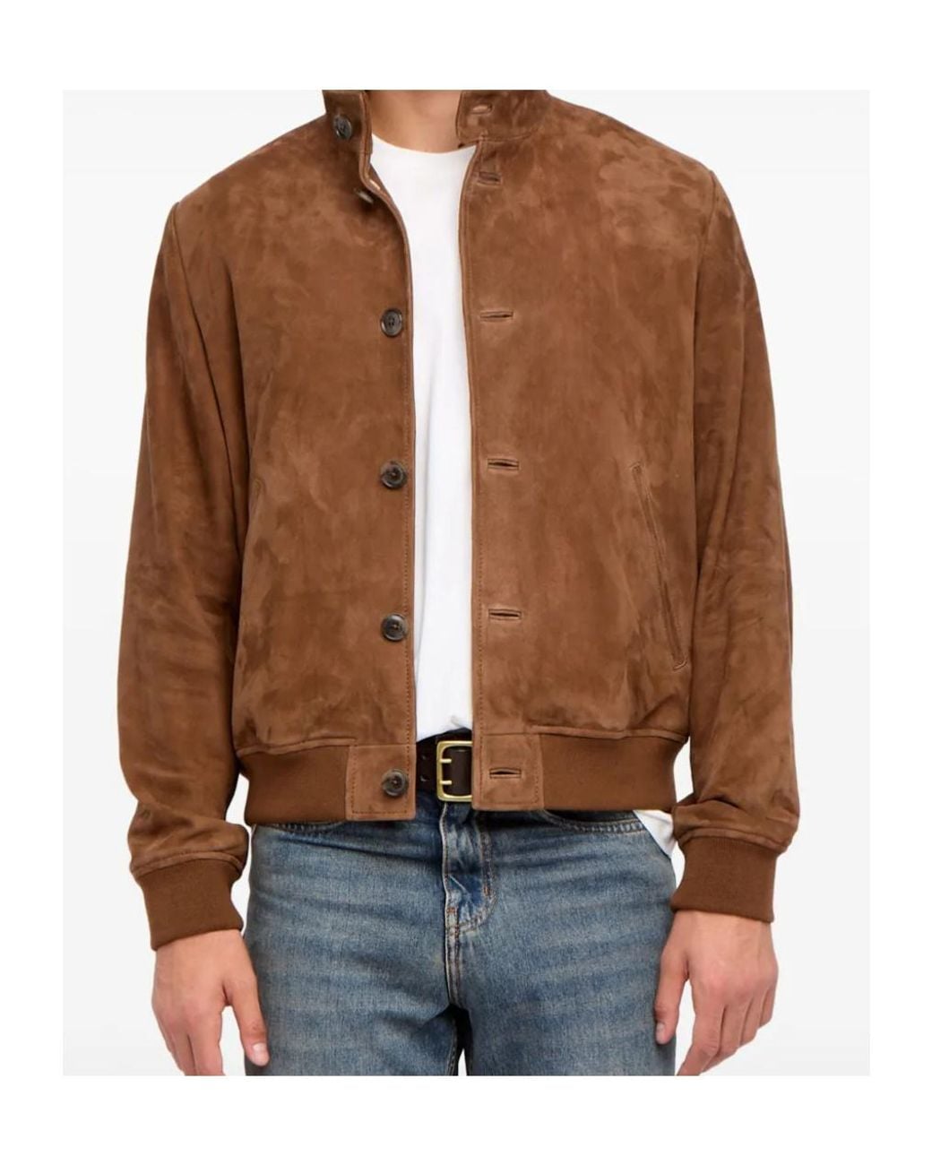 Zadig & Voltaire Brown Lonni Button Suede Jacket for men