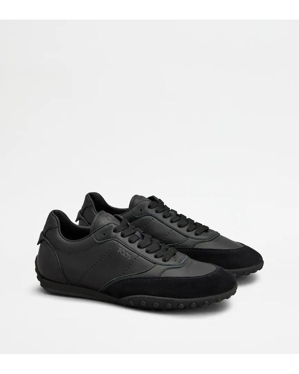 Tod's Black Perforated Detail Lace-Up Sneakers for men