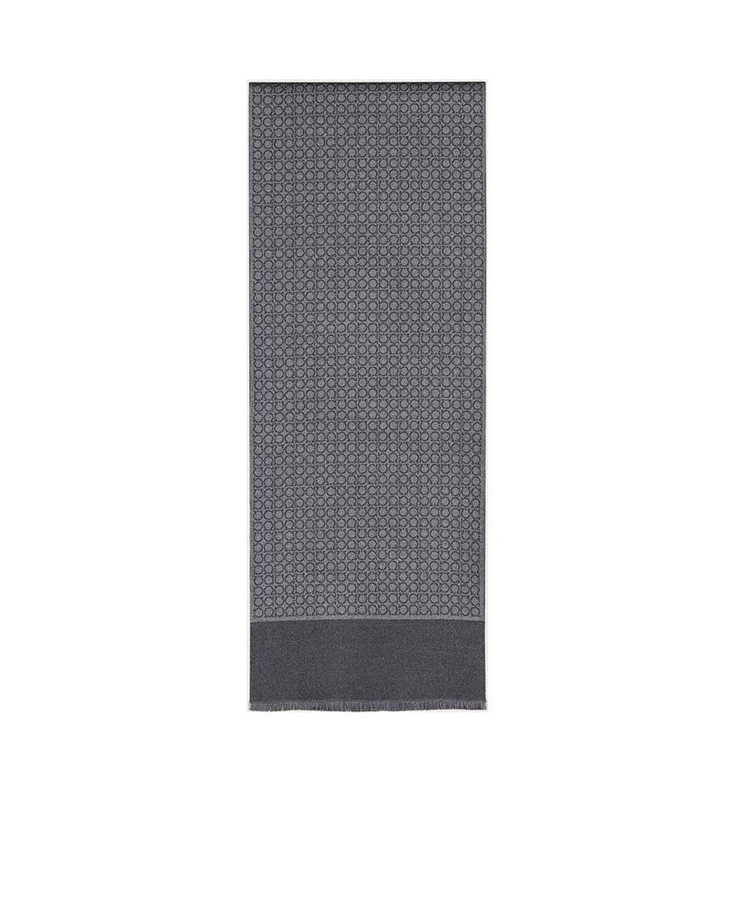 Ferragamo Gray Ferragamo Gancini Monogram Scarf for men