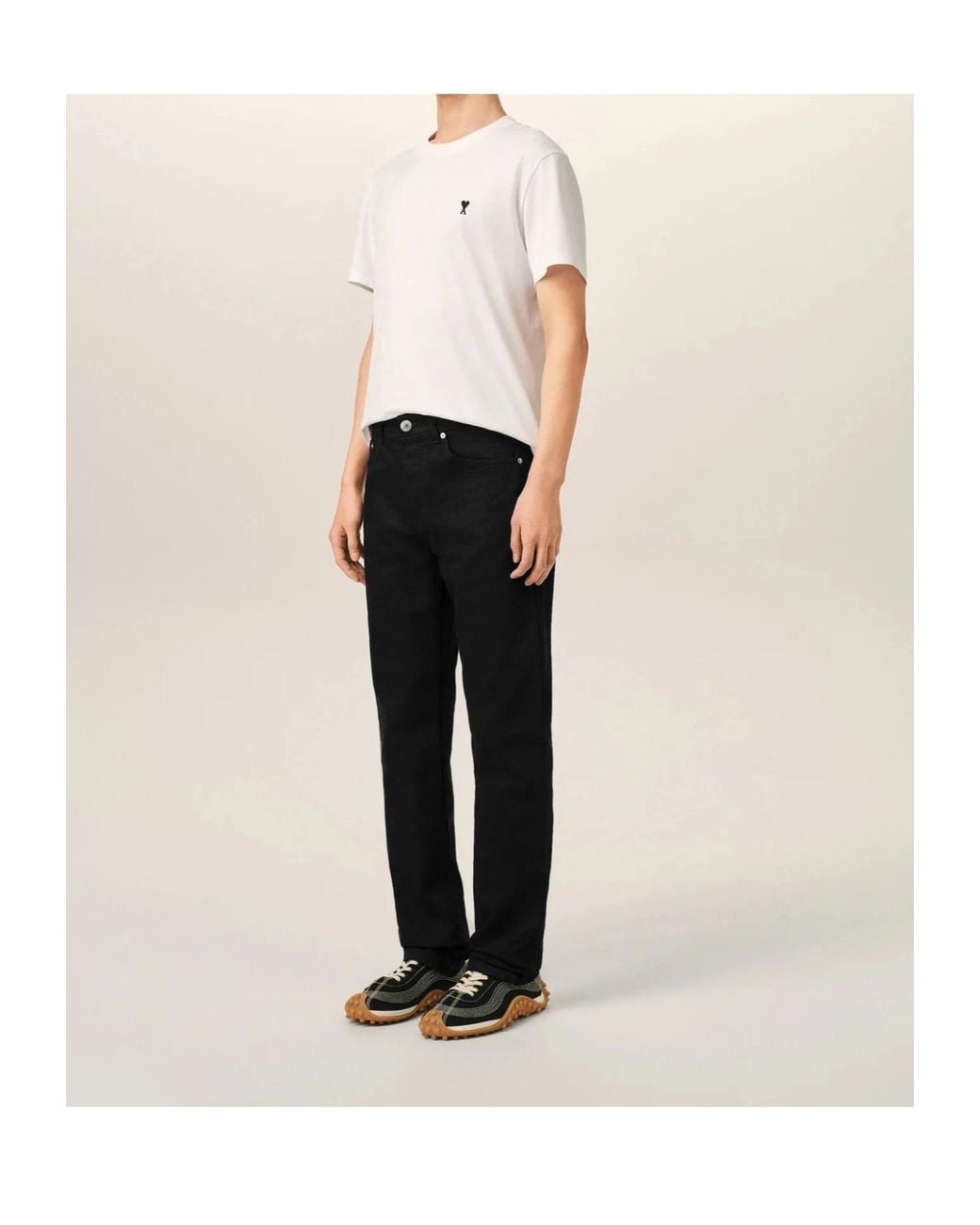 AMI Black Ami Straight-Leg Jeans for men