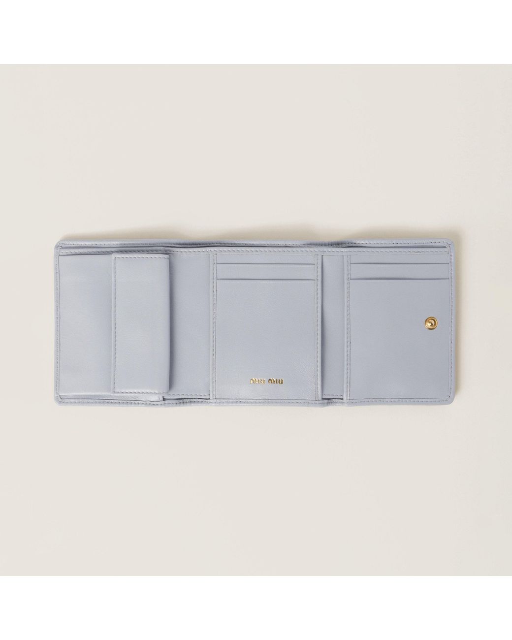Miu Miu White Matelassé Nappa Leather Small Wallet