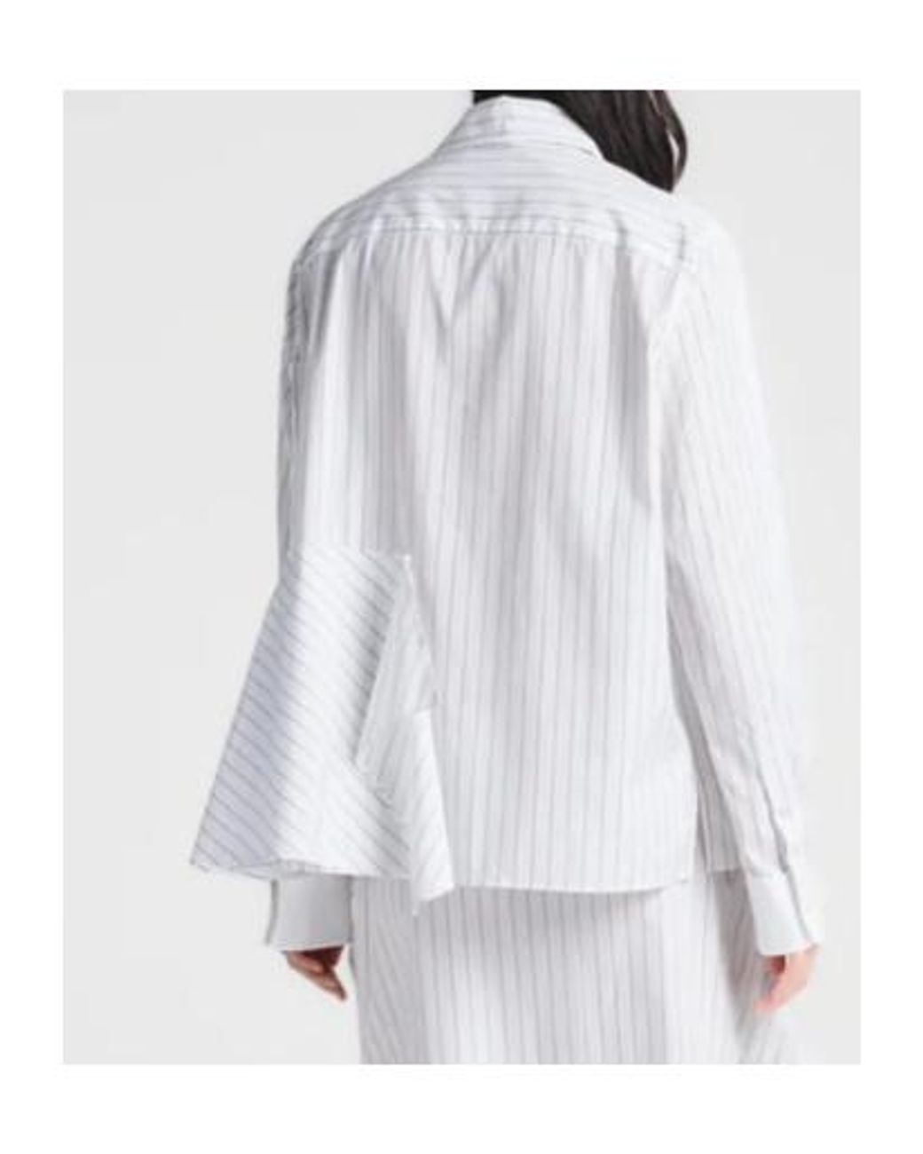 J.W. Anderson White Pinstripe-Print Asymmetric-Hem Shirt