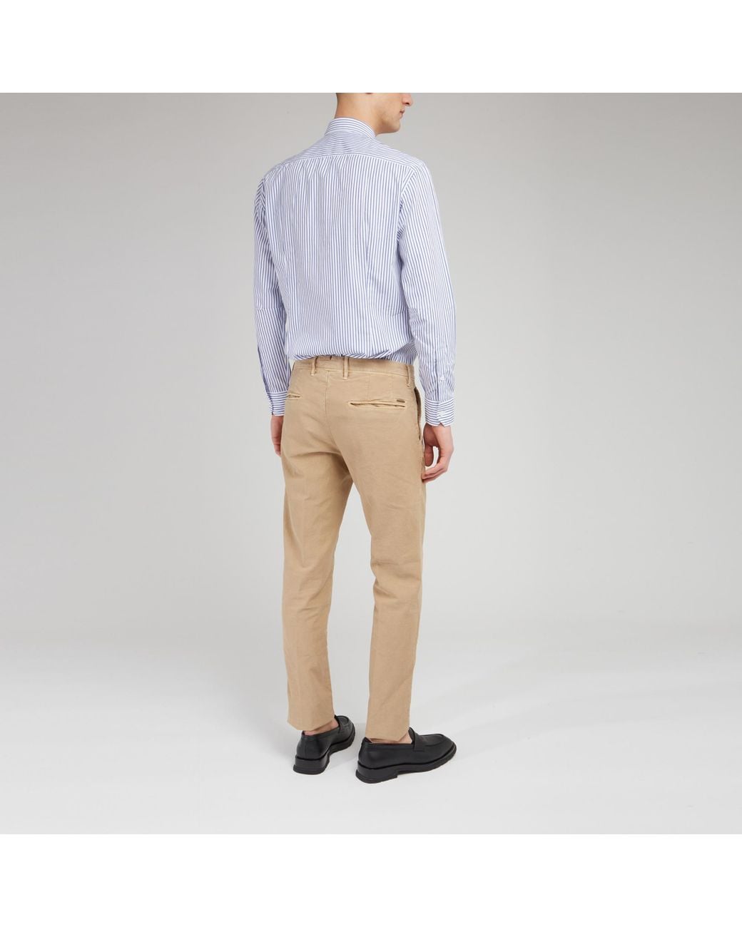 Salvatore Piccolo White Striped Long-Sleeved Shirt for men