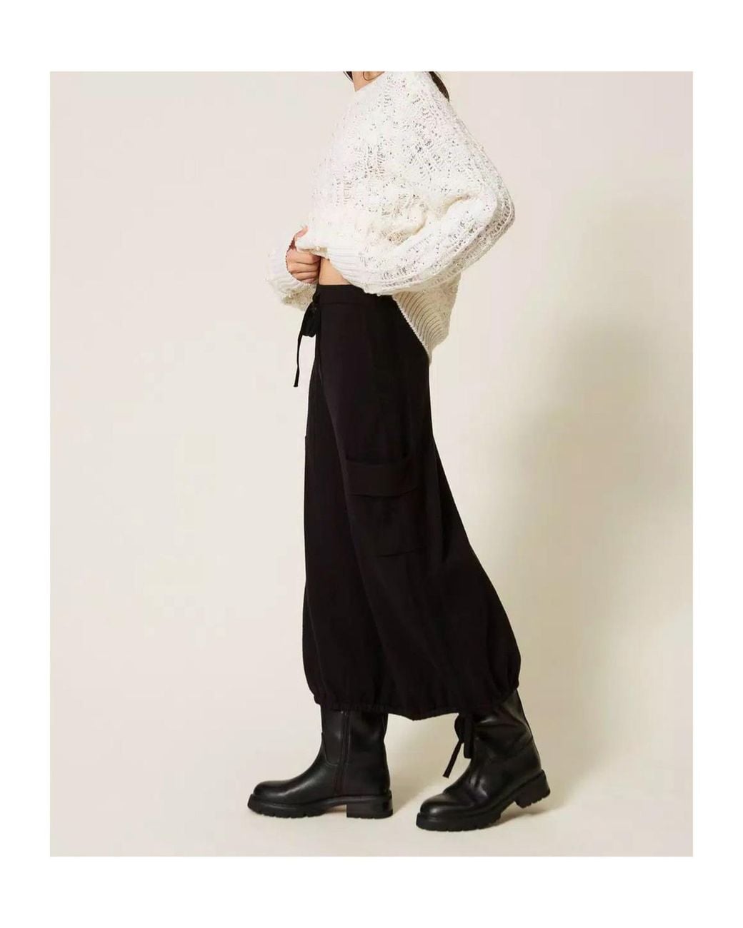 Twinset Black Drawstring Skirt