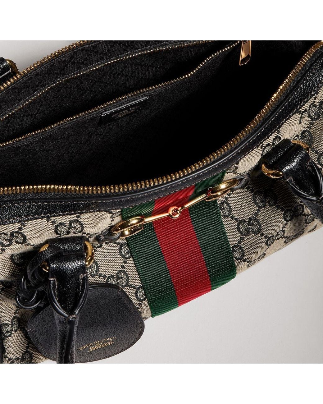 Gucci Black Borsetto Medium Boston Bag