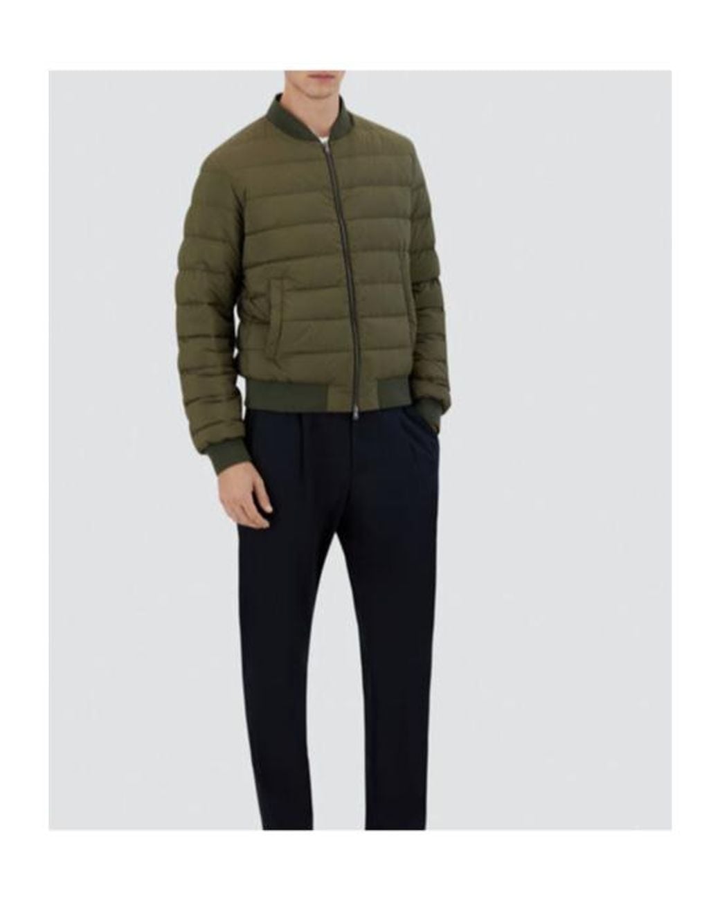 Herno Green Zipped Down Jacket for men