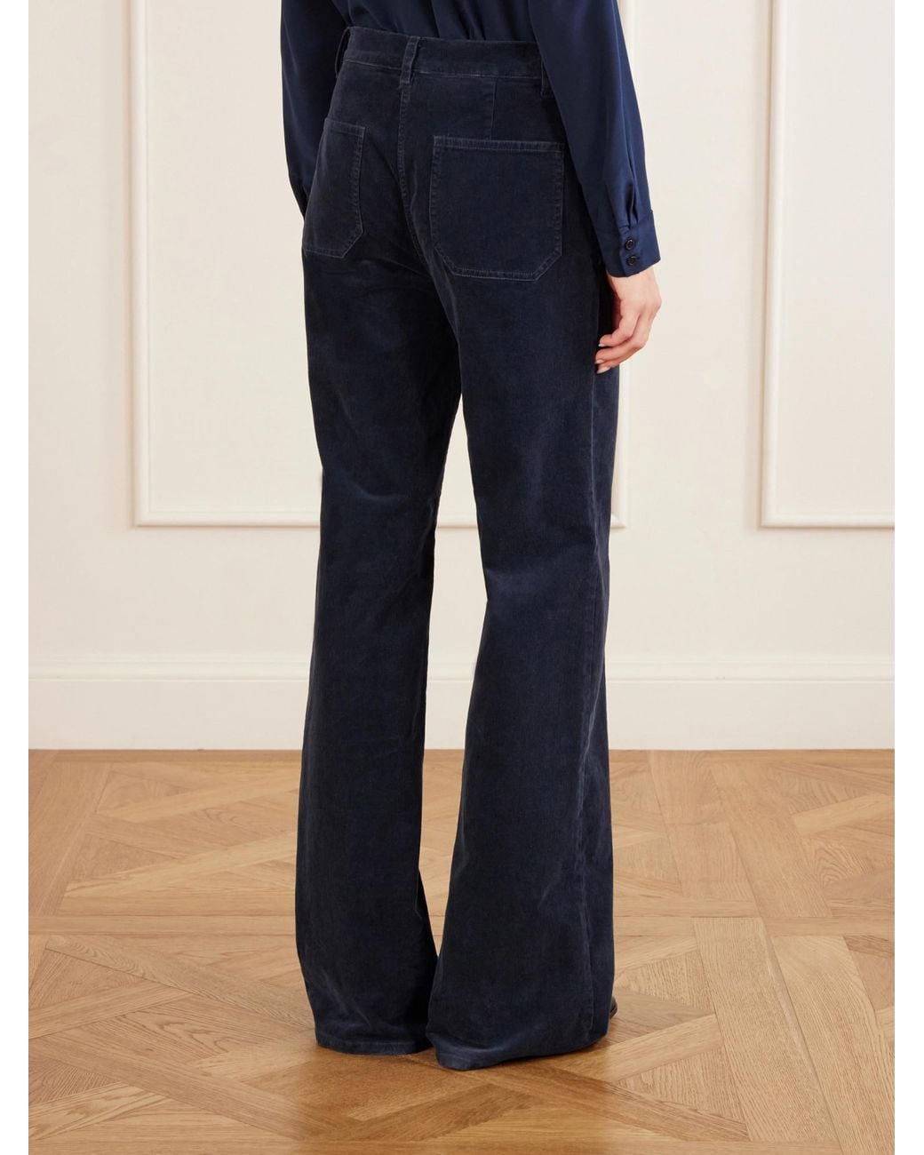 Nili Lotan Blue High-Waisted Casual Trousers