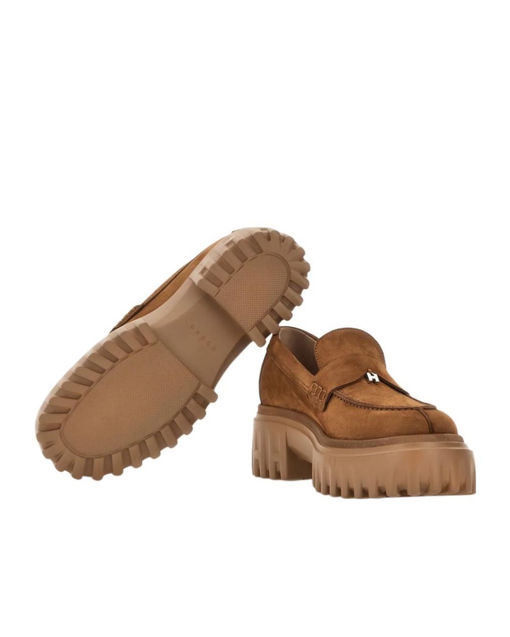 Hogan Brown Penny Slot Loafers