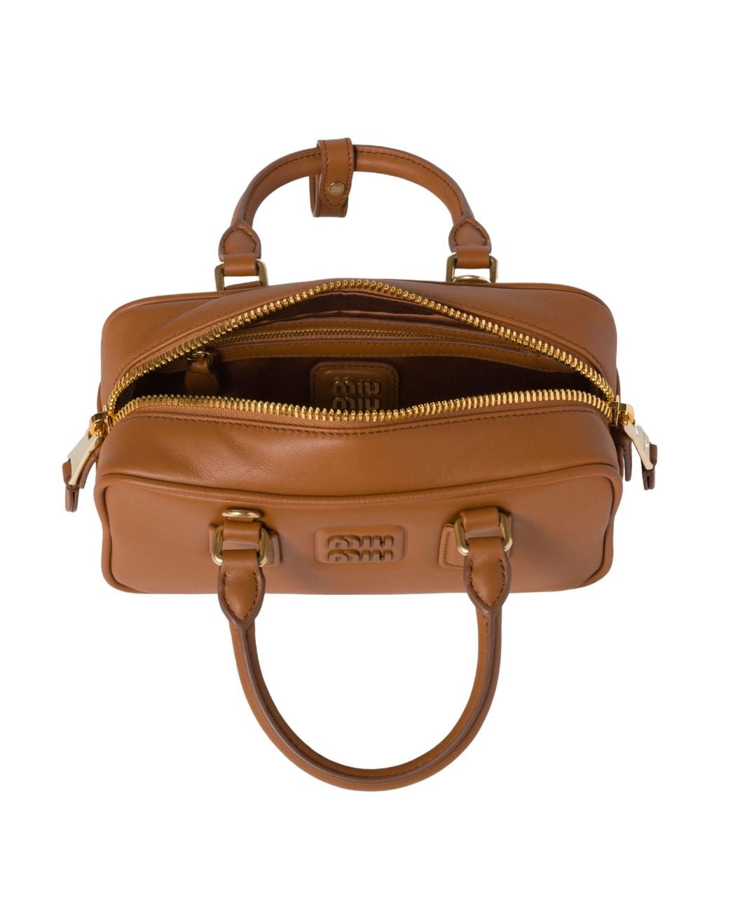 Miu Miu Brown Arcadie Zipped Tote Bag