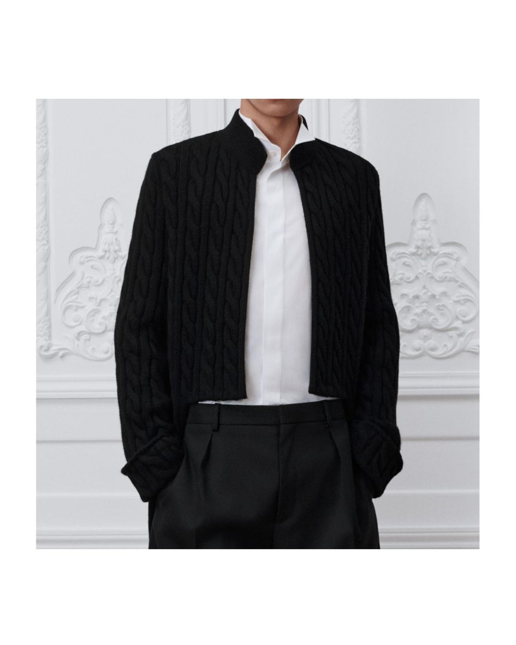 Dior Black Cable Knit Cardigan for men