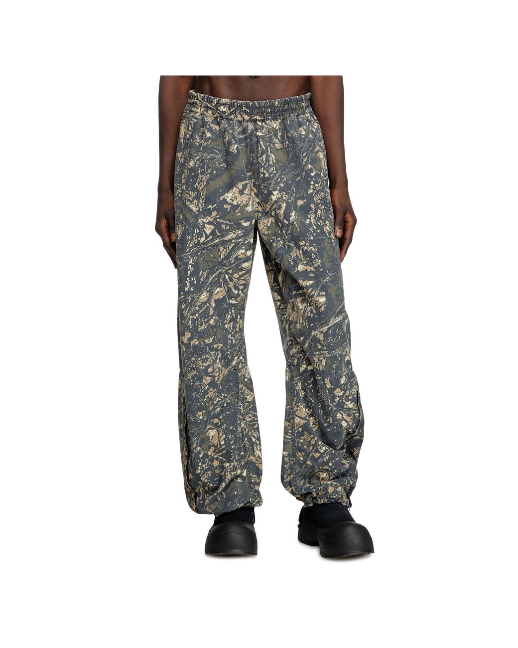 DIESEL Gray P-Lint Elastic Waist Trousers for men