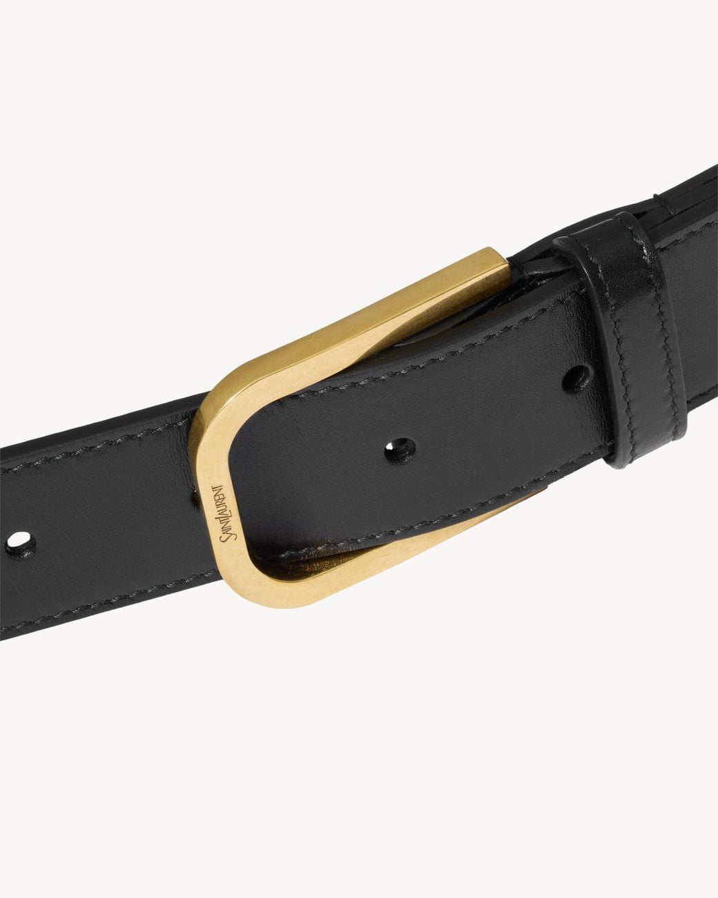 Saint Laurent White Minimal Belt for men
