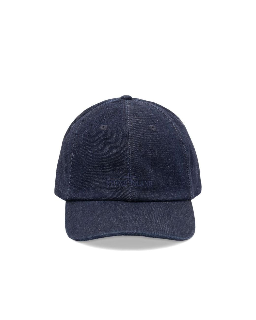 Stone Island Blue Logo Embroidered Baseball Cap for men