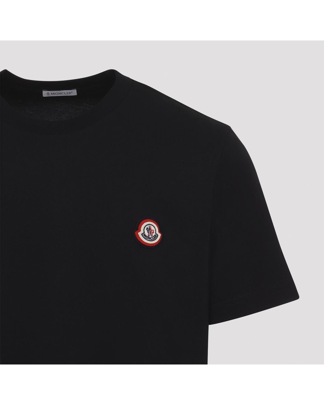Moncler Black Logo Patch Crewneck T-Shirt for men