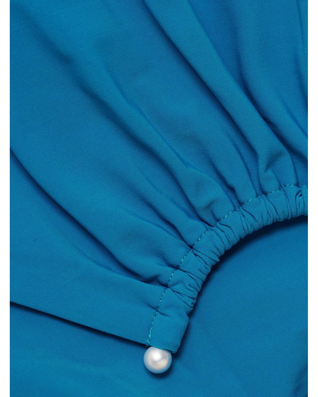 Christopher Esber Blue Crescent Embellished Cutout Ruched Bikini Briefs