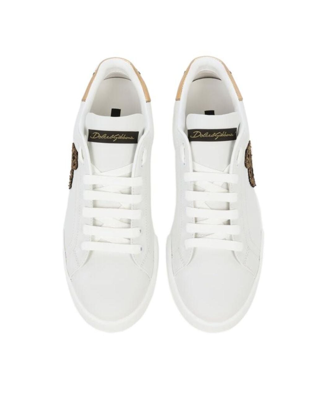 Dolce & Gabbana White Portofino Low-Cut Skate Shoes for men