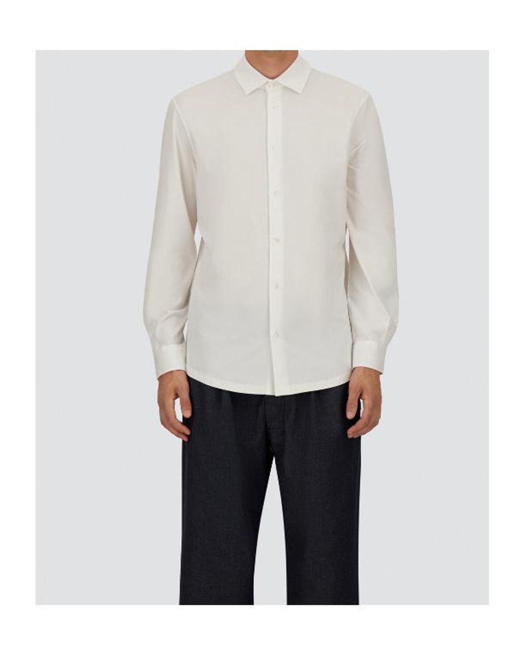 Herno White Long-Sleeved Button-Up Shirt for men