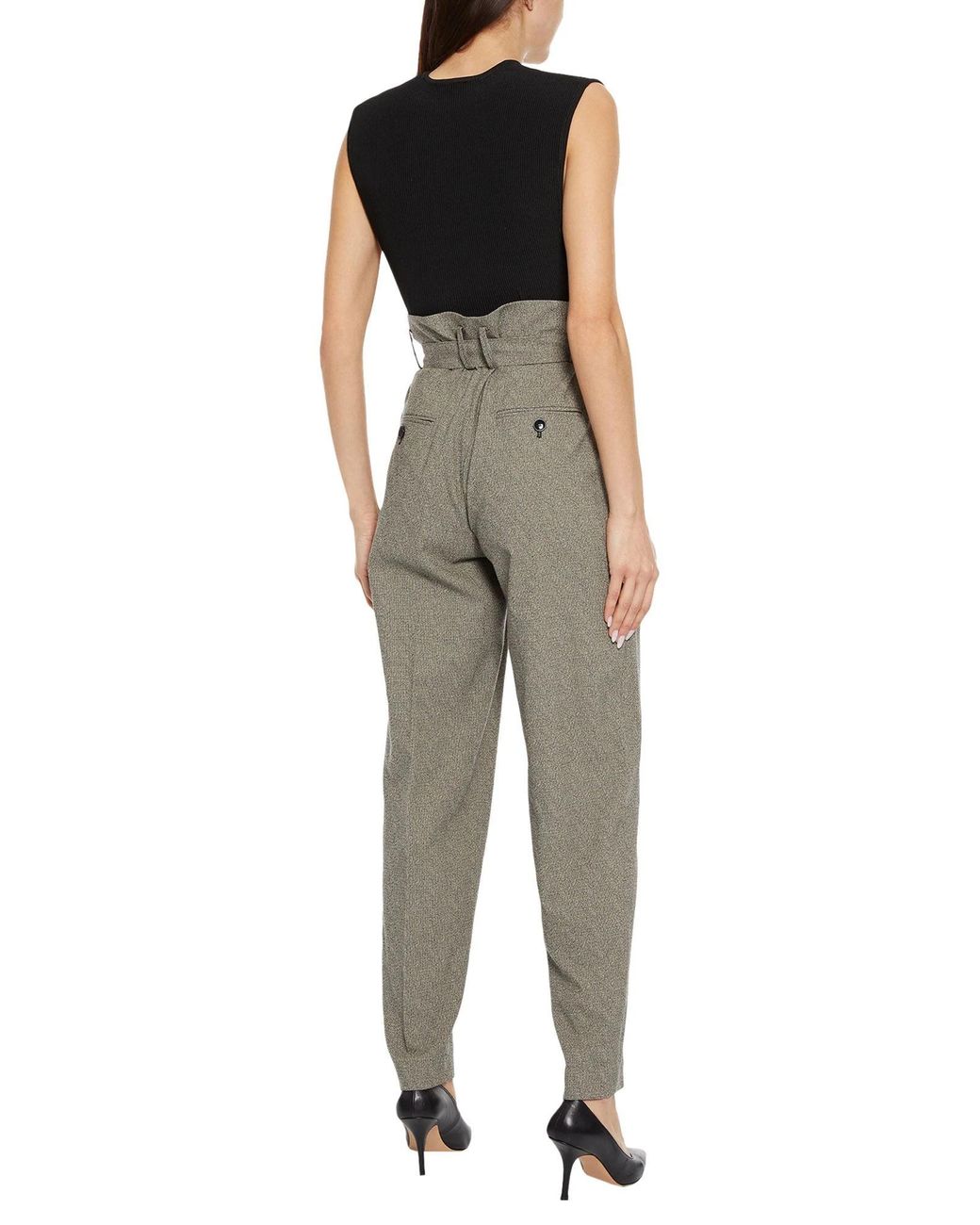 Isabel Marant Gray Two-Tone Spliced Casual Pants