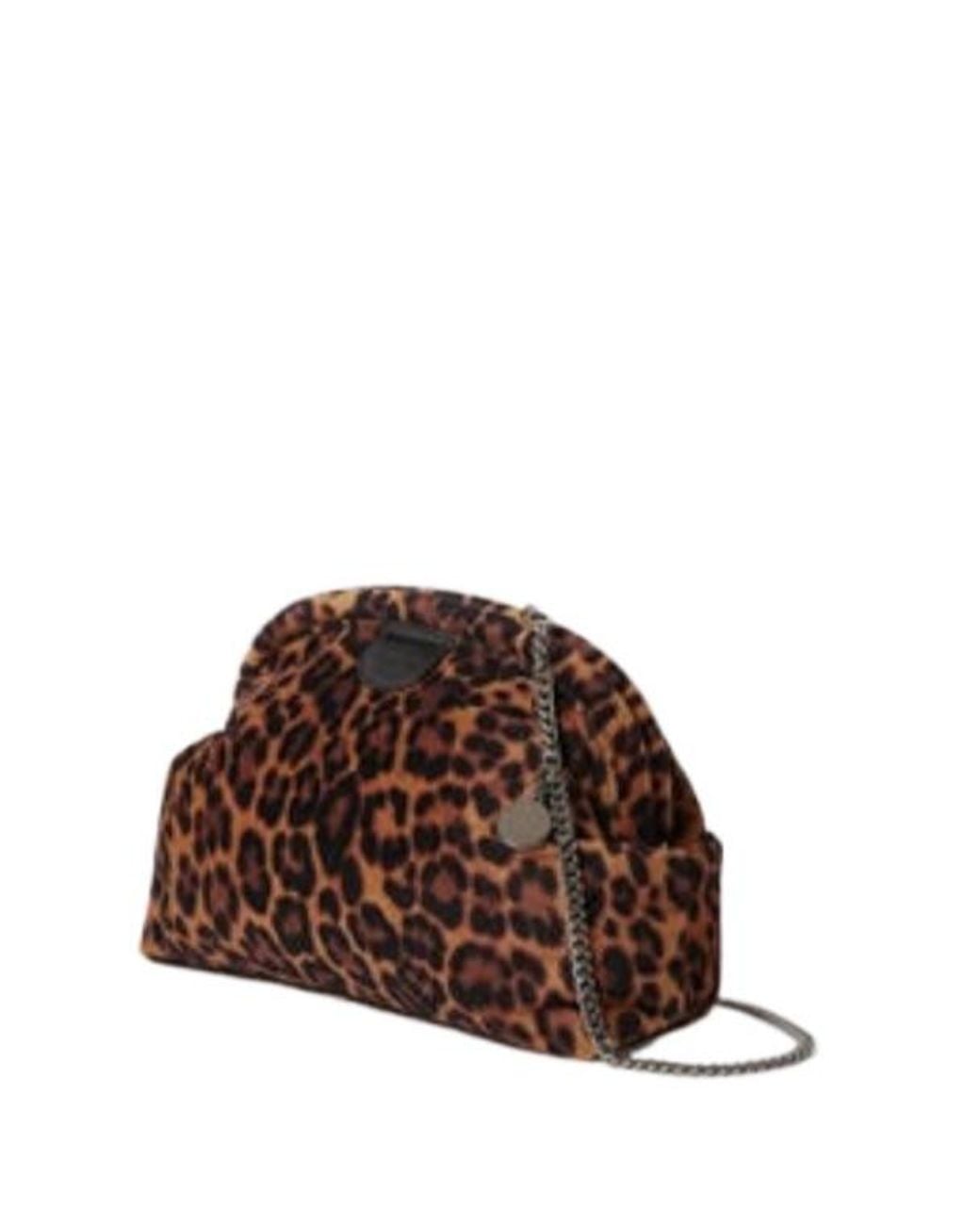 Stella McCartney Brown Leopard Falabella Padded Clutch Bag