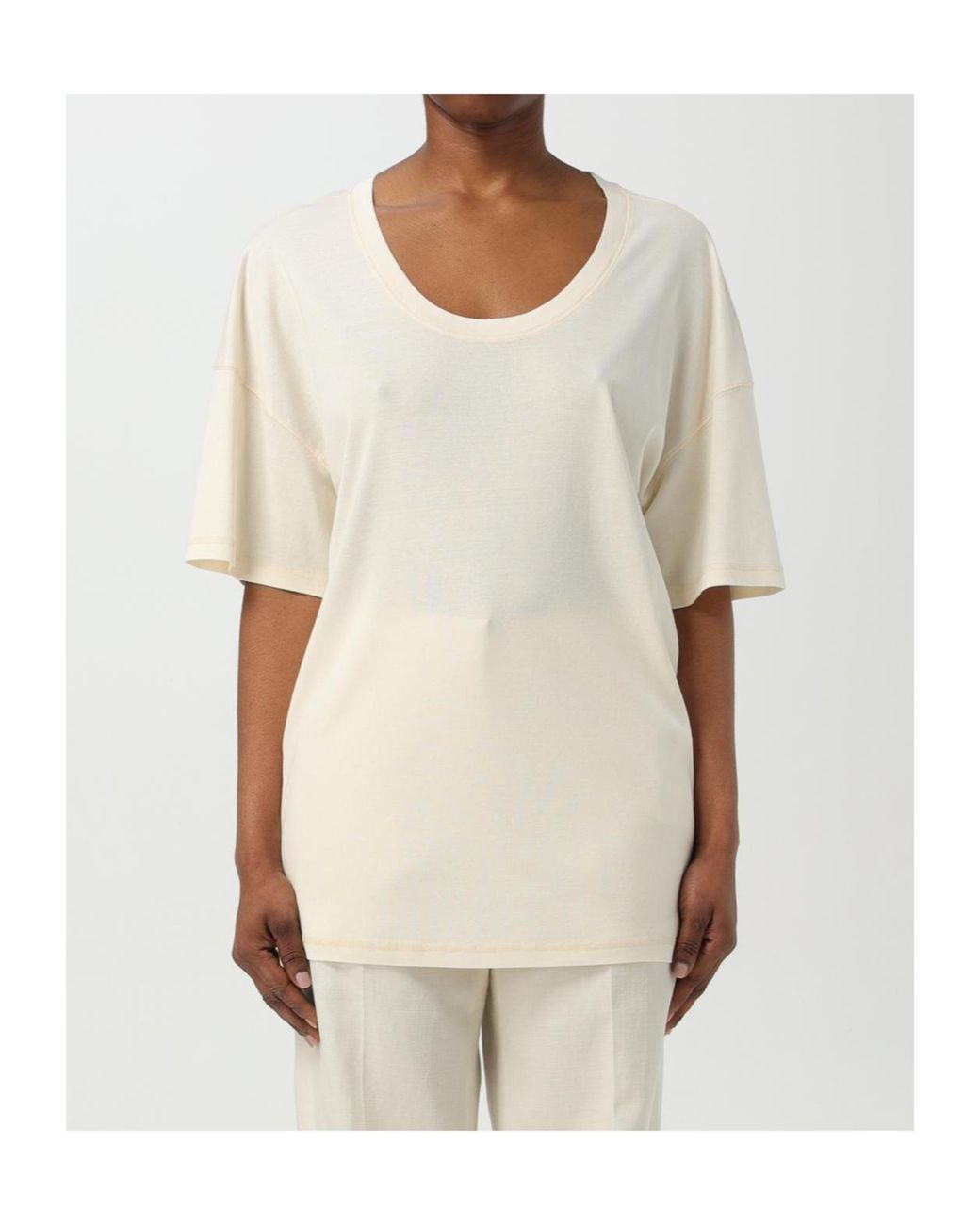 Lemaire White Short-Sleeved Scoop-Neck T-Shirt