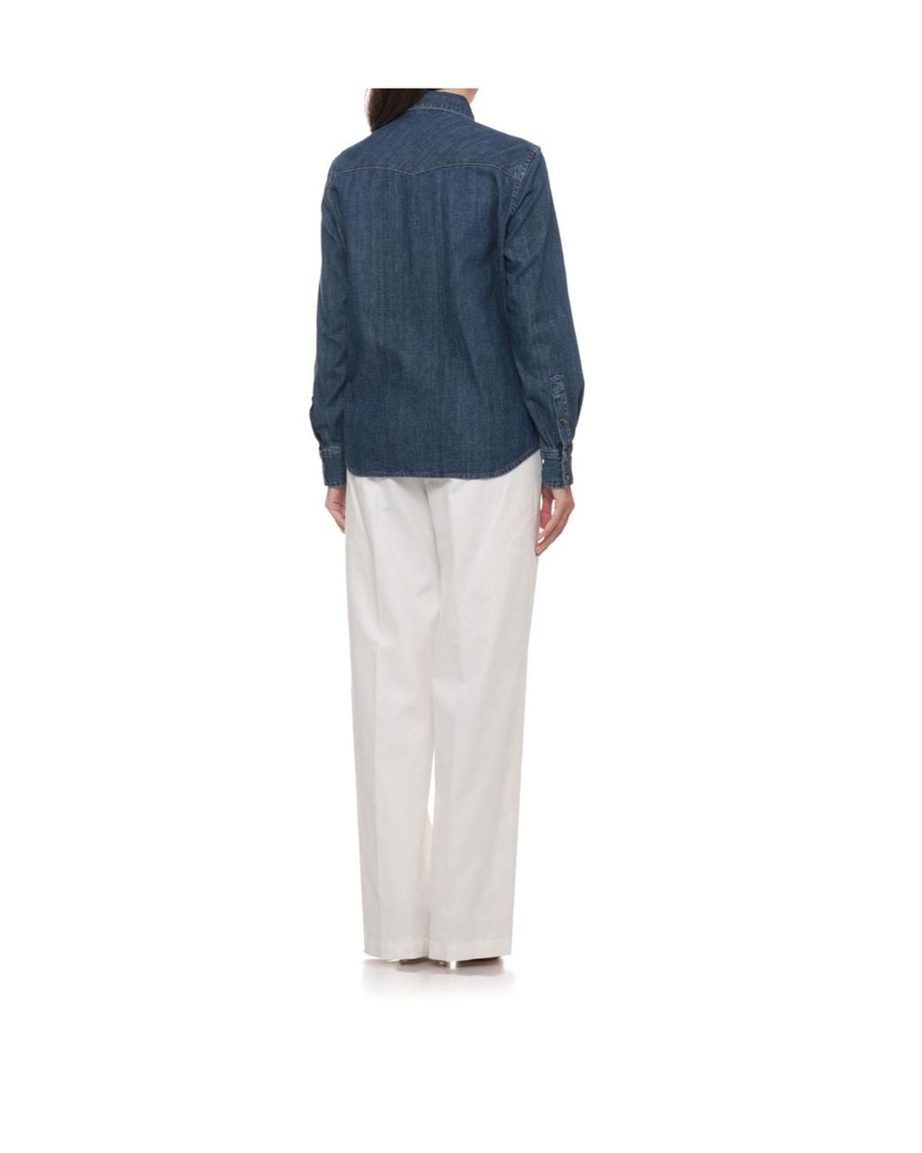 Peserico Blue Western Denim Shirt