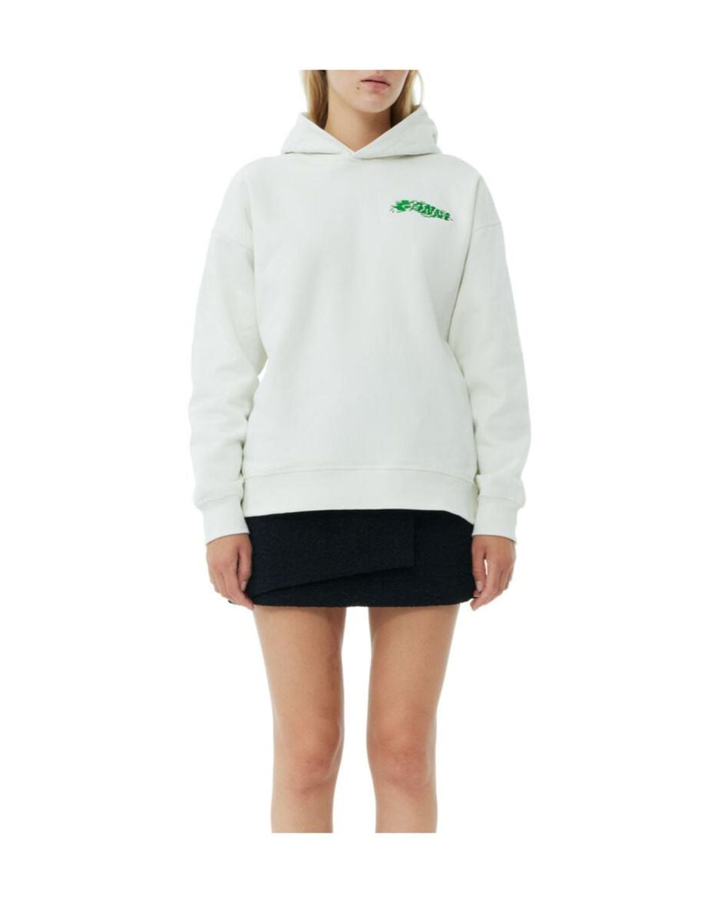 Ganni White Egret Isoli Oversized Hoodie