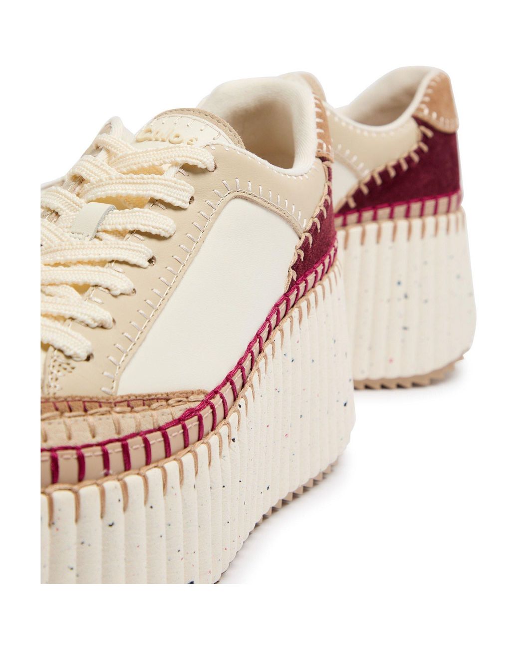 Chloé Pink Color-Blocked Patchwork Cake Shoes