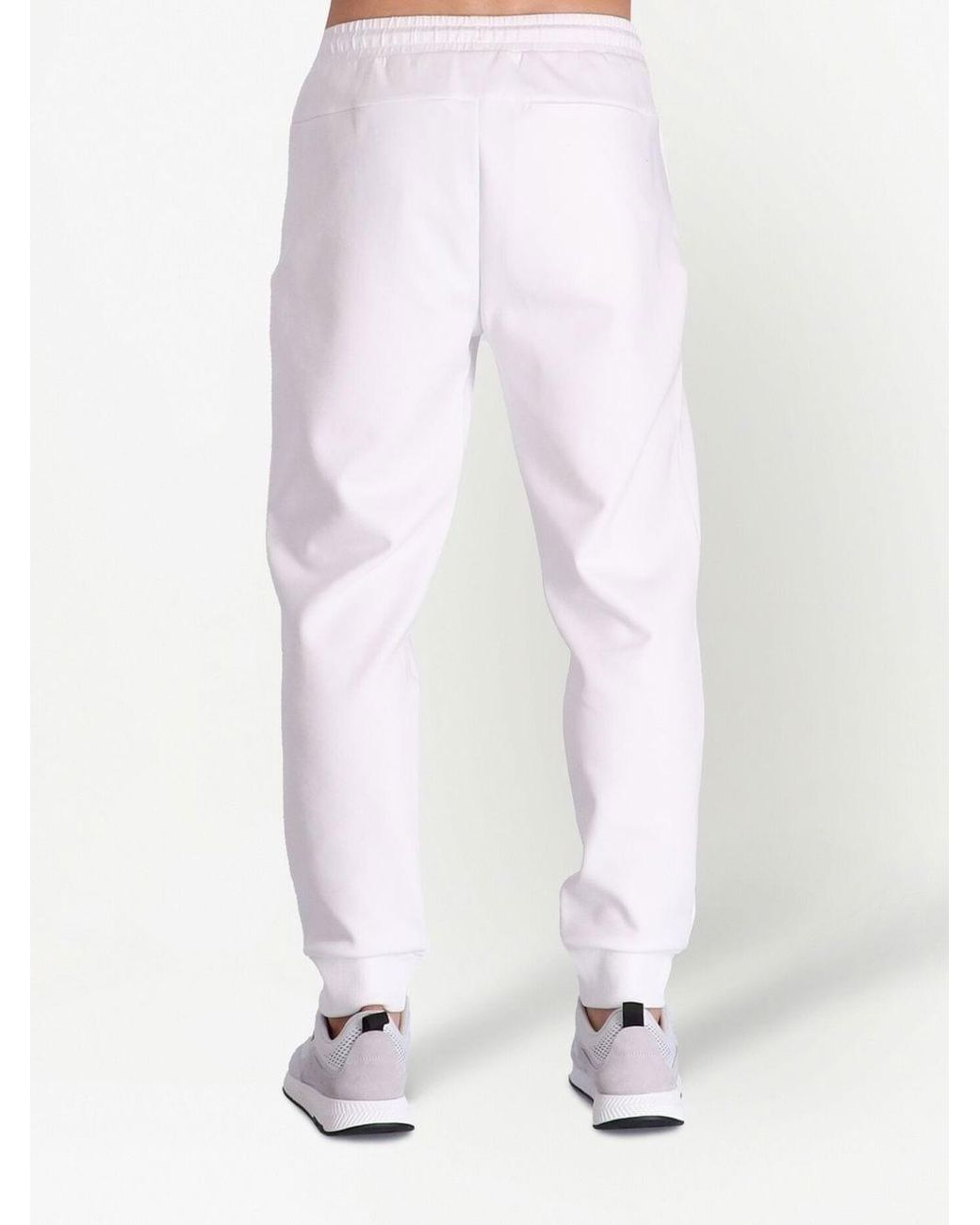 Boss White Logo-Print Track Pants for men