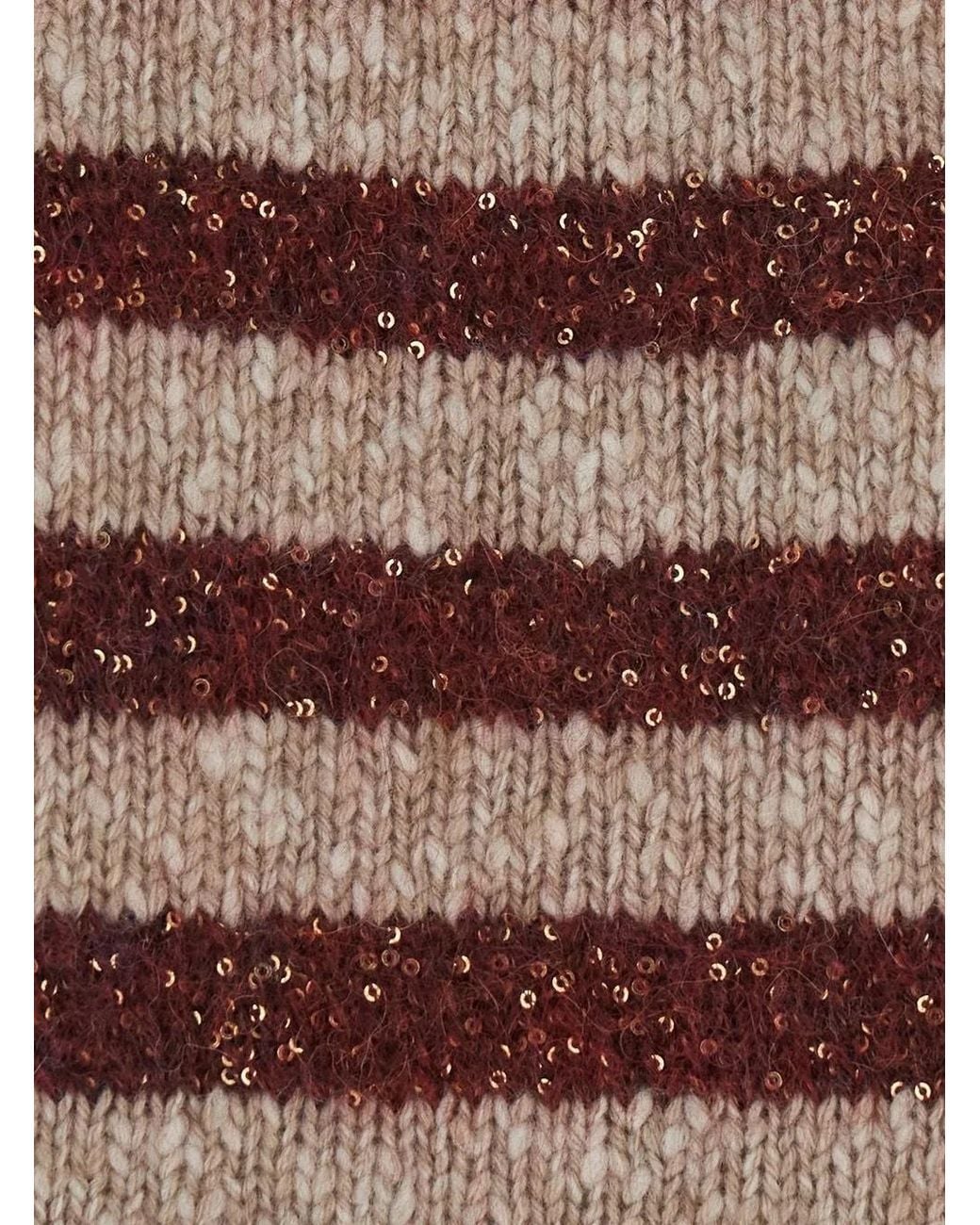 Brunello Cucinelli Brown Dazzling Stripes Jumper