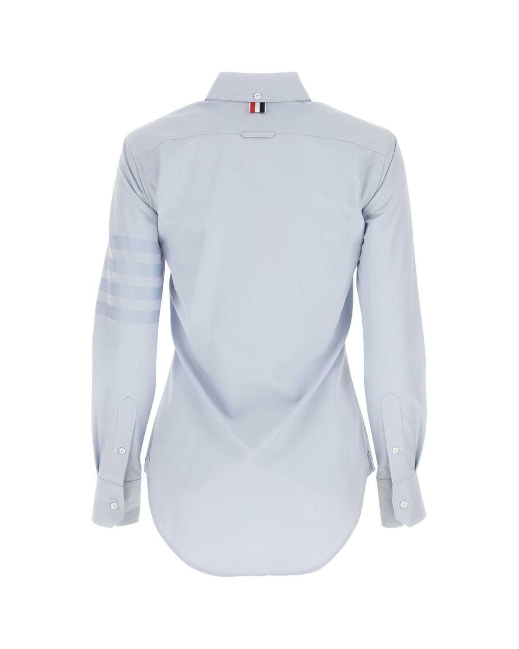 Thom Browne Blue Logo Patch Long-Sleeved Shirt