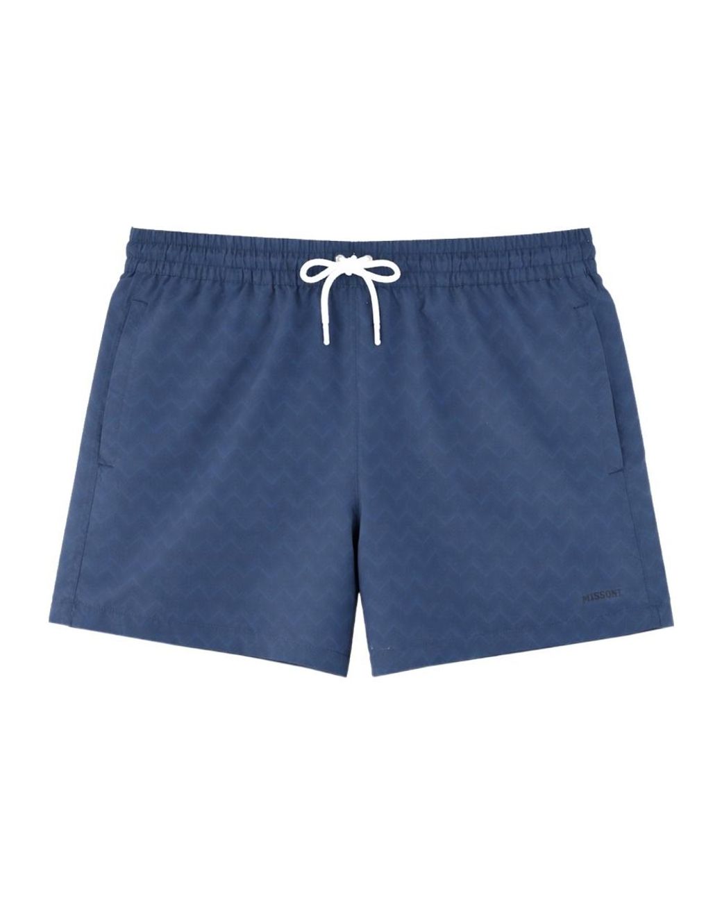 Missoni Blue Zigzag Drawstring Swim Shorts for men