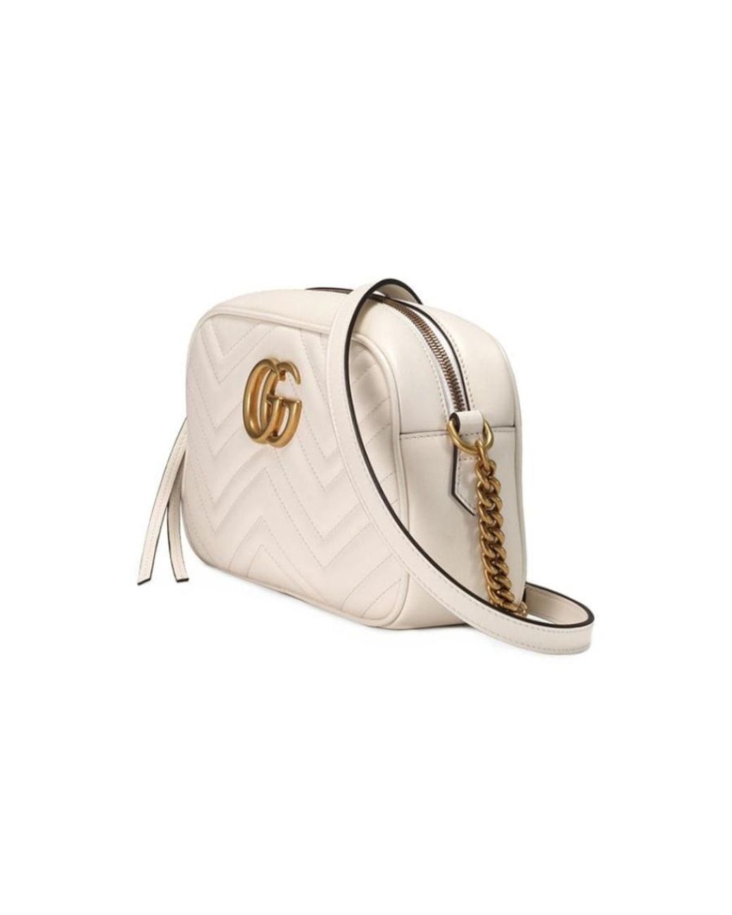 Gucci Natural Gg Marmont Small Matelassé Crossbody Bag