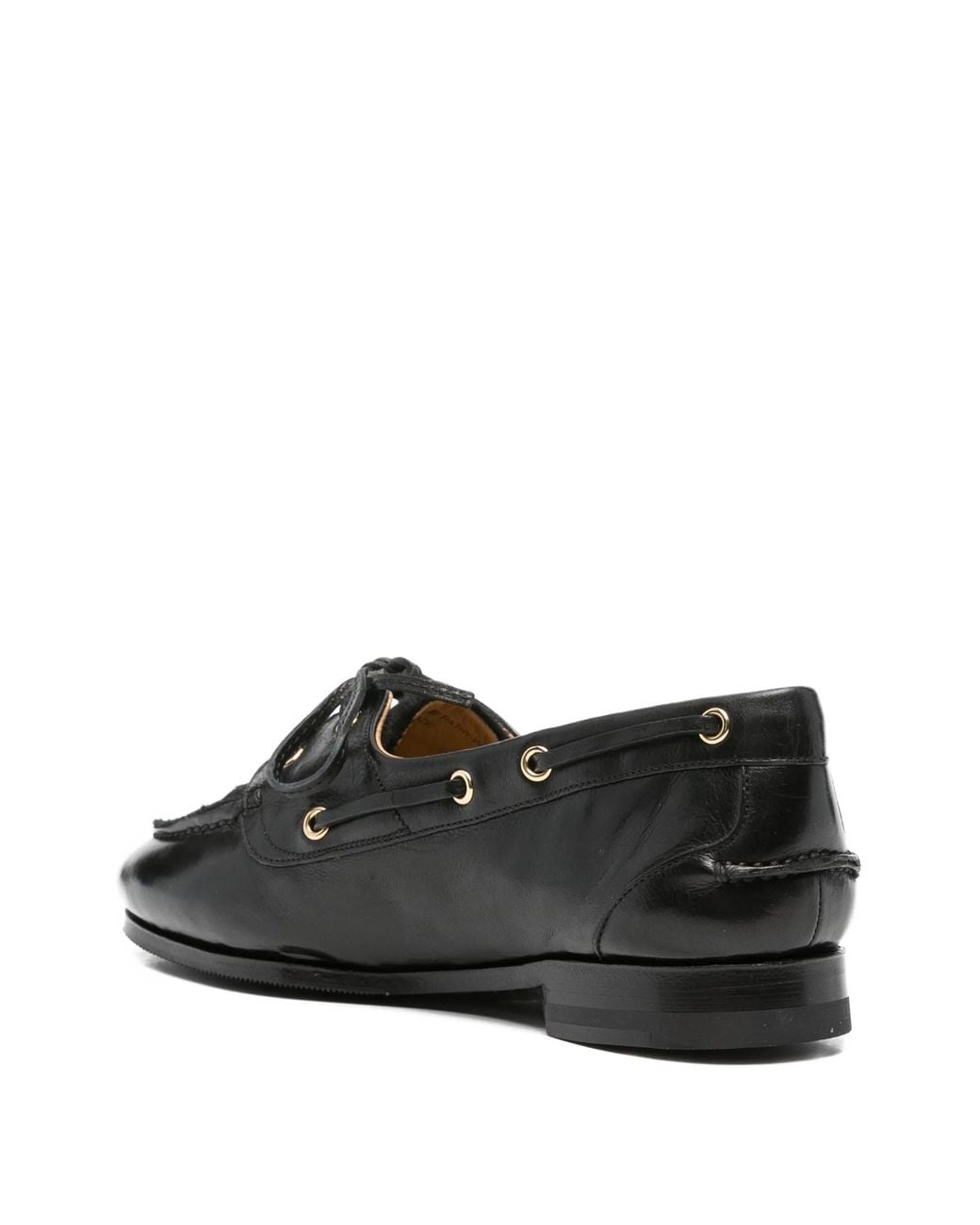 Bally Black Leather Lace-Up Loafers