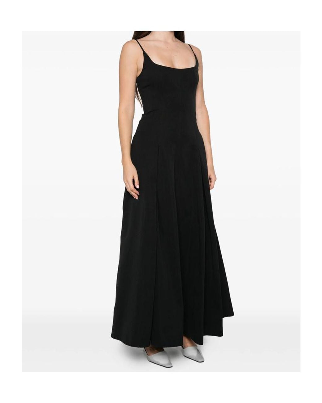 Staud Black Pleated Dress