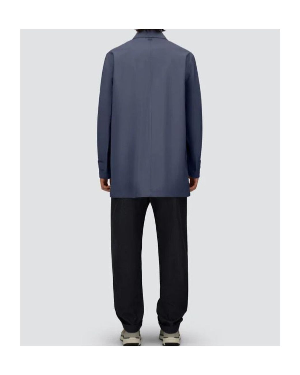 Herno Blue Welt-Pocket Raincoat for men
