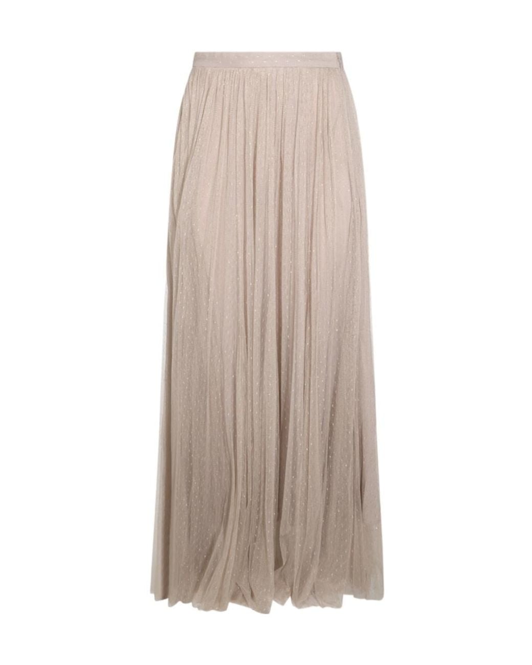 Twinset Multicolor Pleated Tulle Maxi Skirt