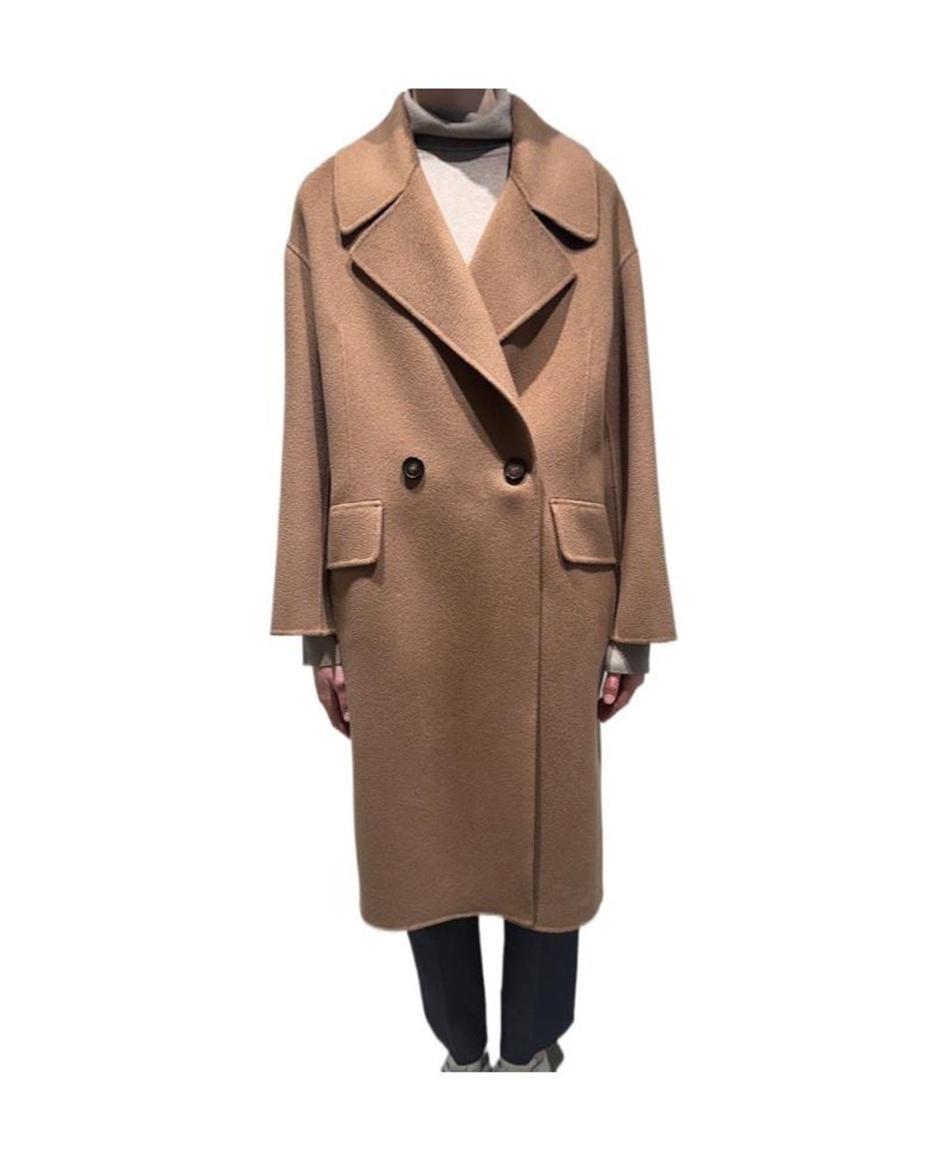 Max Mara Brown 'S Double-Breasted Coat